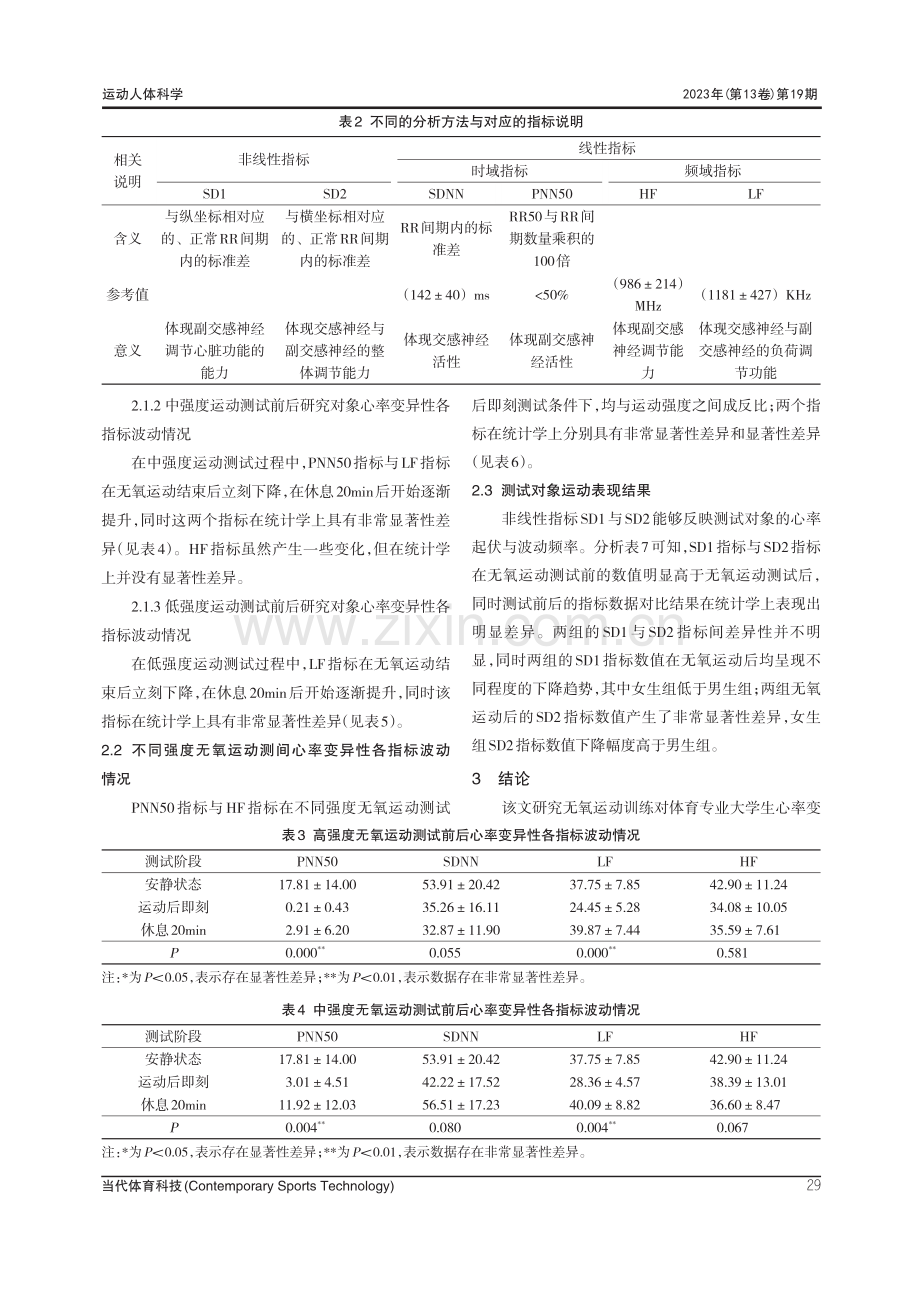 探析体育专业大学生无氧运动训练过程中的心率变异性.pdf_第3页