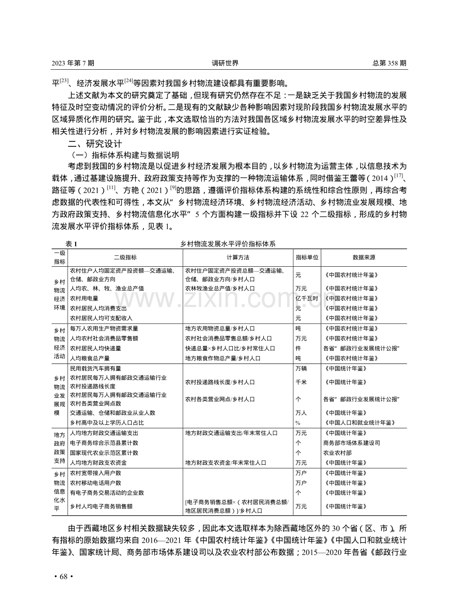 我国乡村物流发展水平的时空差异及影响因素分析.pdf_第2页