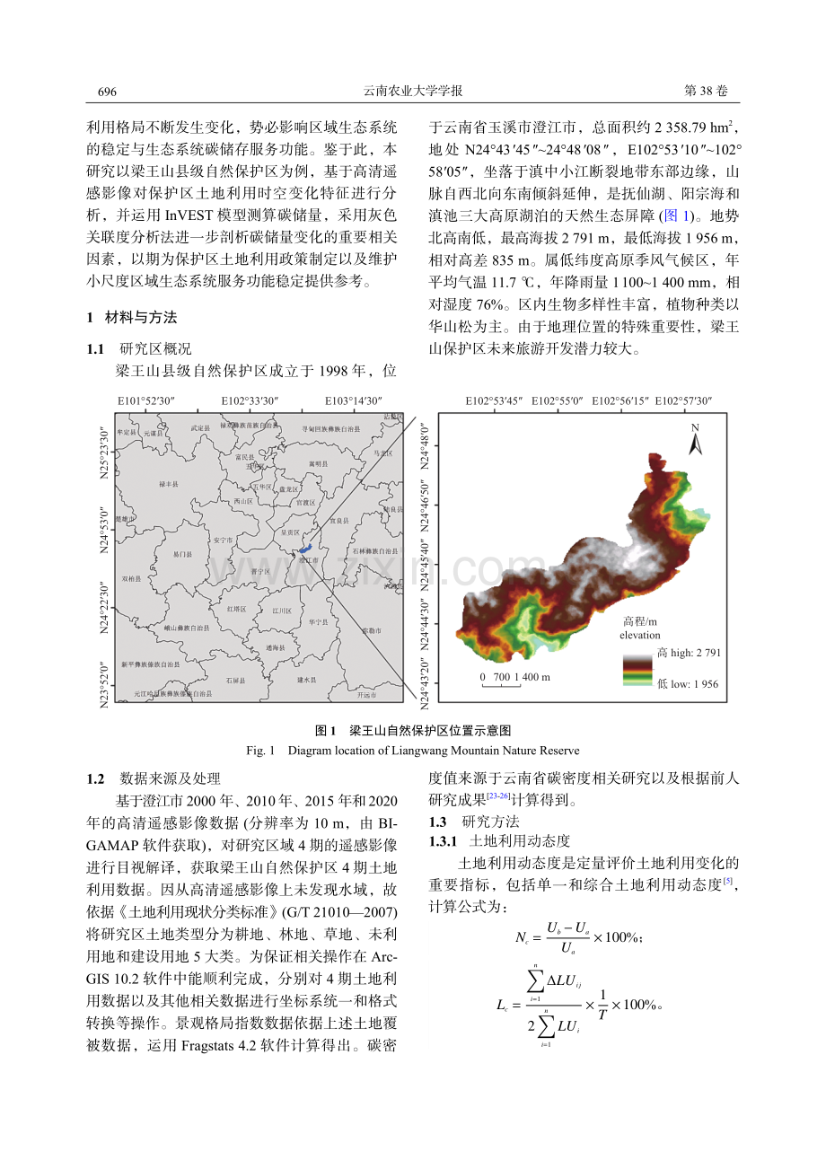 县级自然保护区土地利用景观格局与固碳功能关系分析——以云南省梁王山为例.pdf_第3页