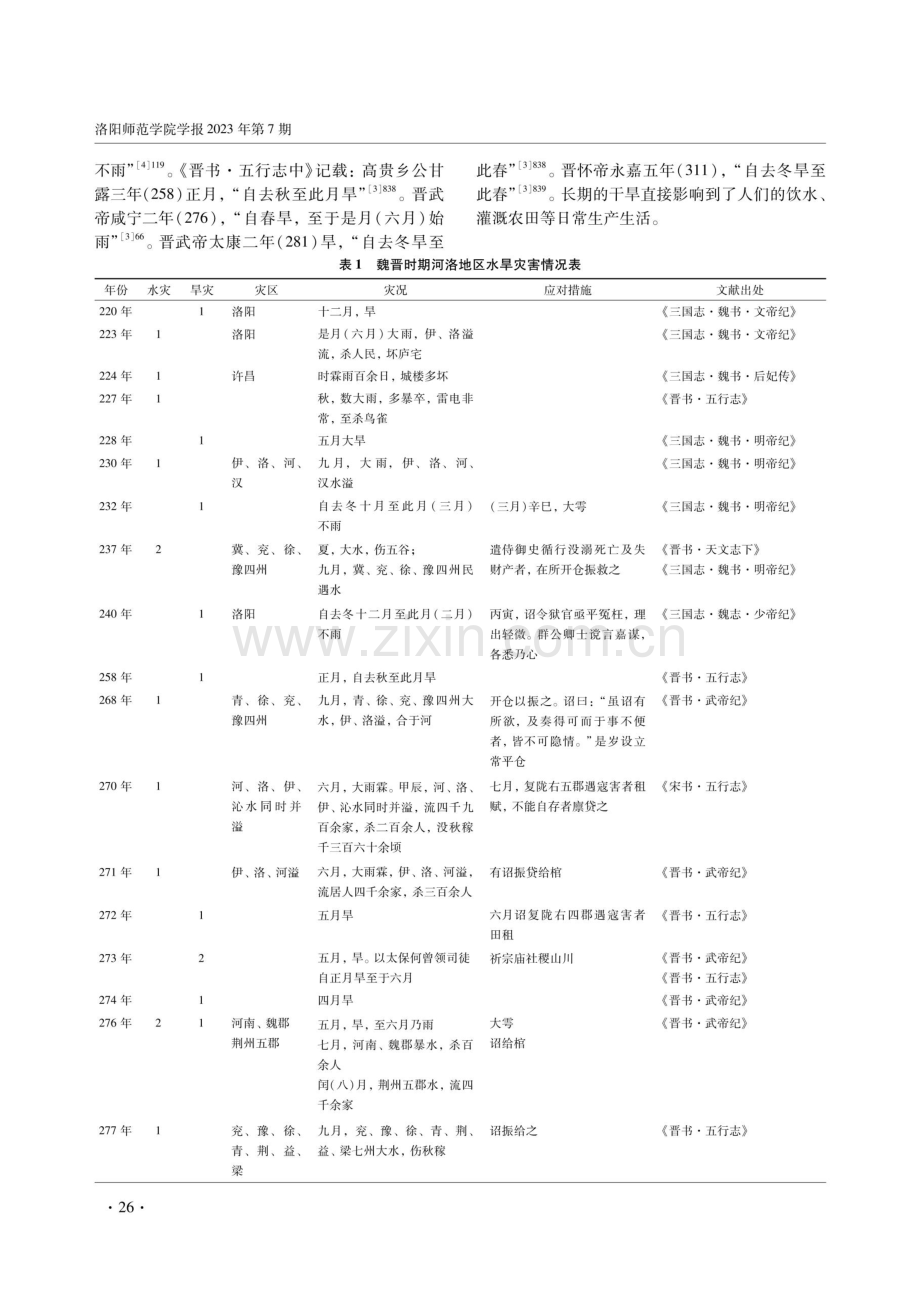 魏晋时期河洛地区的水旱灾害与应对措施.pdf_第2页