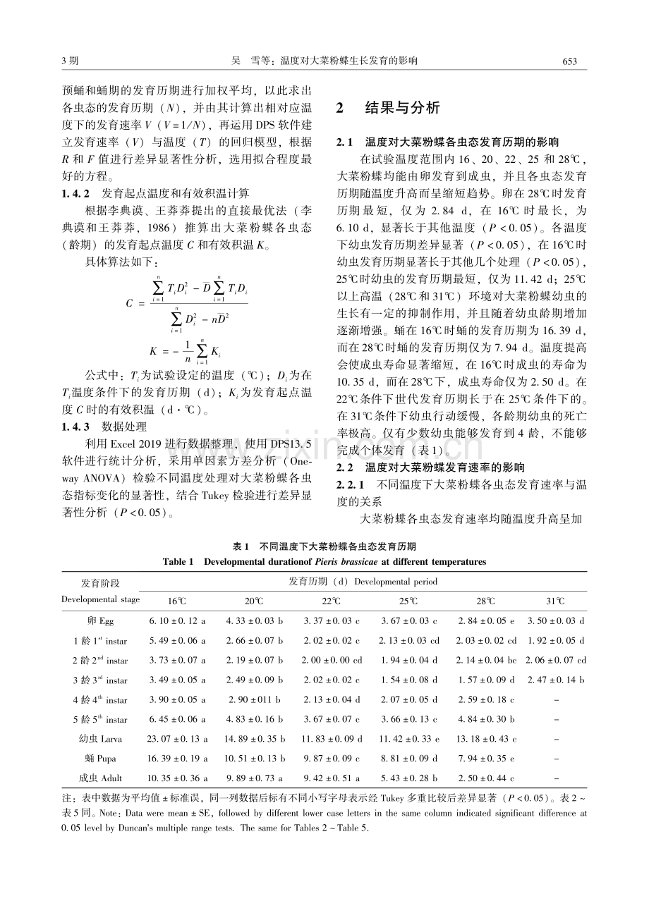 温度对大菜粉蝶生长发育的影响.pdf_第3页