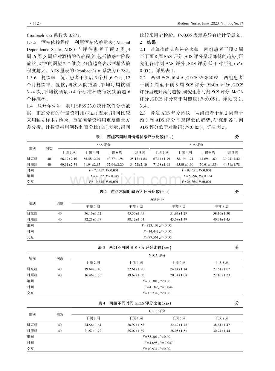 团体心理治疗联合作业疗法对酒精依赖患者自我意识、潜在认知及复饮率影响的研究.pdf_第3页