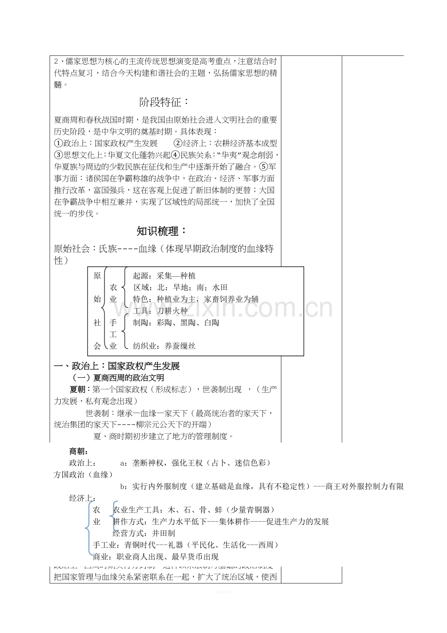 2019一轮复习历史教案：-第一章-古代中华文明的起源和奠基时期：先秦文明.docx_第3页