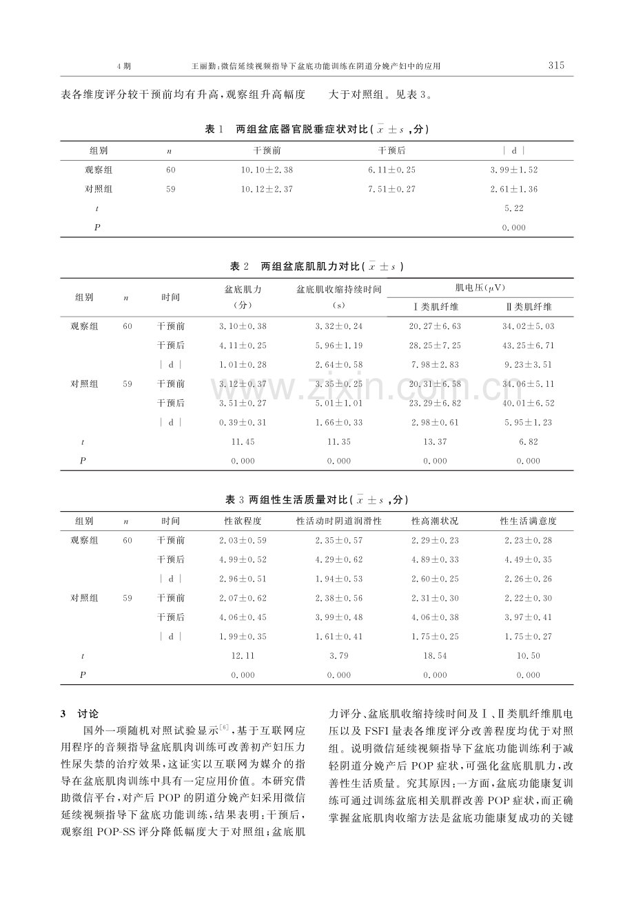 微信延续视频指导下盆底功能训练在阴道分娩产妇中的应用.pdf_第2页