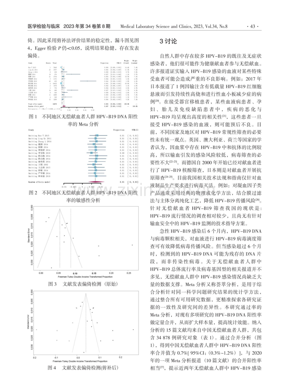 无偿献血者人群人细小病毒B19DNA阳性率的Meta分析.pdf_第3页