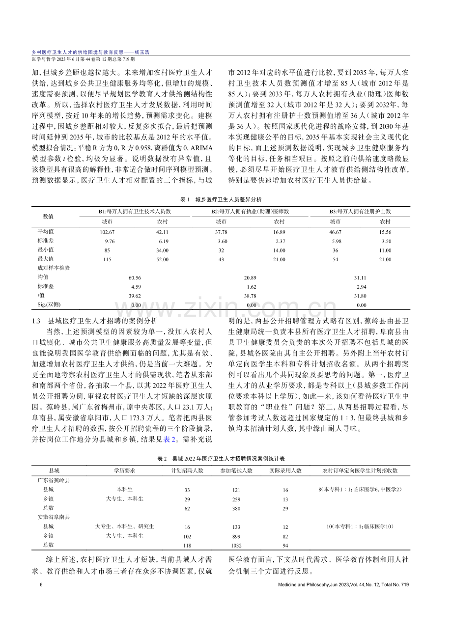 乡村医疗卫生人才的供给困境与教育反思.pdf_第2页