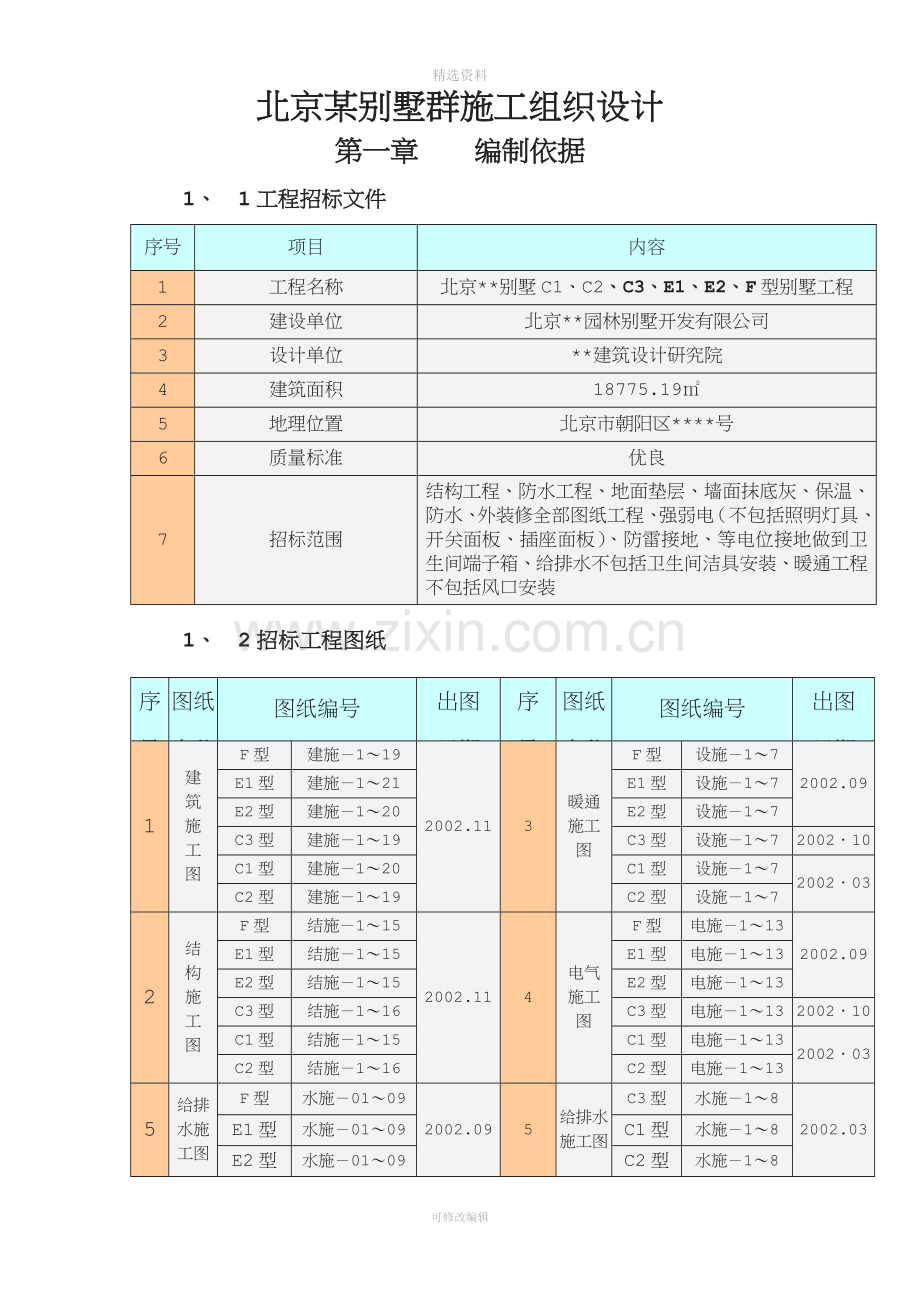 北京某别墅群施工组织设计.doc_第1页