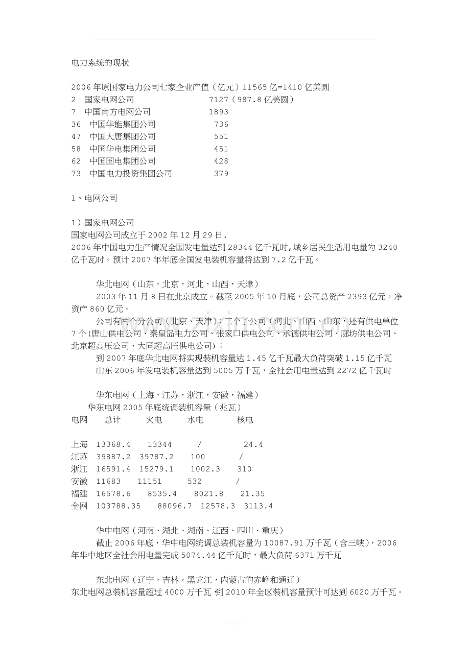 电力系统现状.doc_第1页