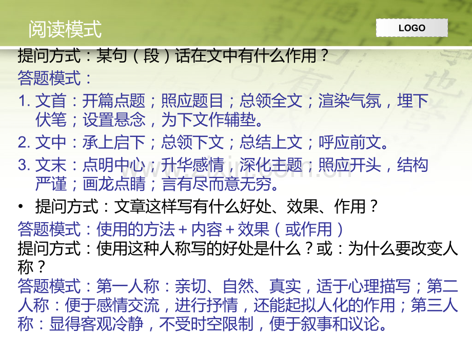 语文阅读理解答题模式PPT课件.ppt_第3页