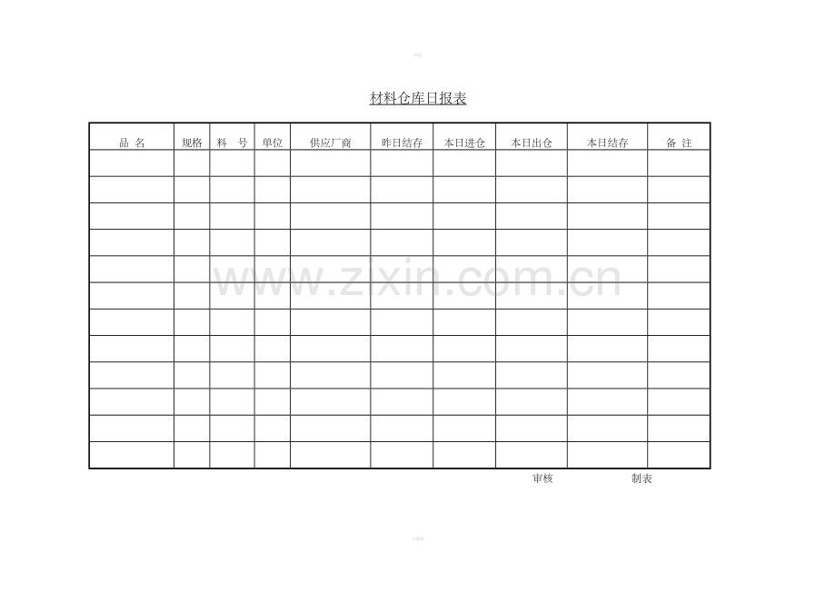 十八、材料仓库日报表.doc_第1页