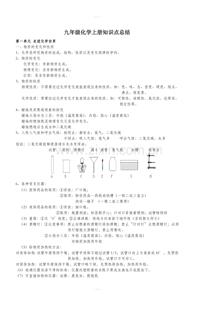 九年级化学上册知识点总结.doc_第1页