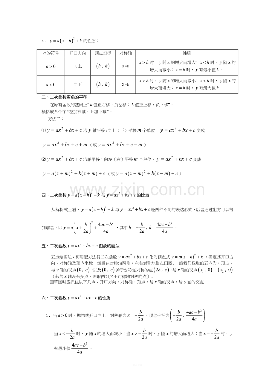 二次函数知识点梳理.doc_第2页