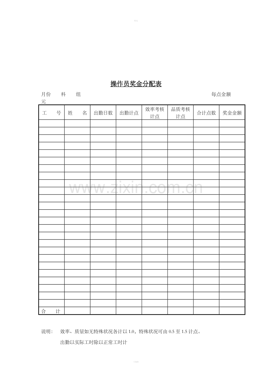 操作员奖金分配表.doc_第1页