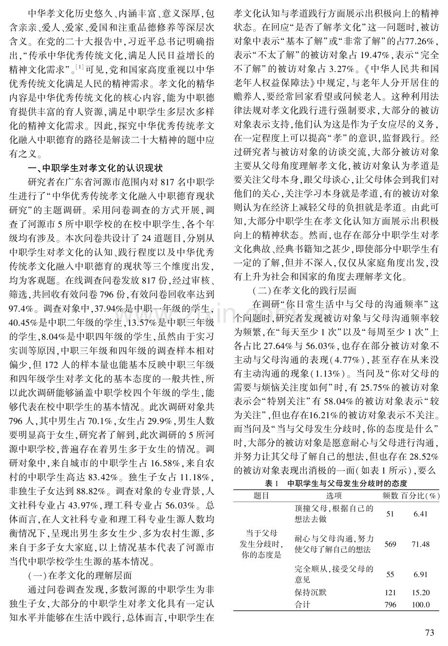 孝文化融入中职德育的对策探讨——基于广东省河源市796名中职学生的调查分析.pdf_第2页