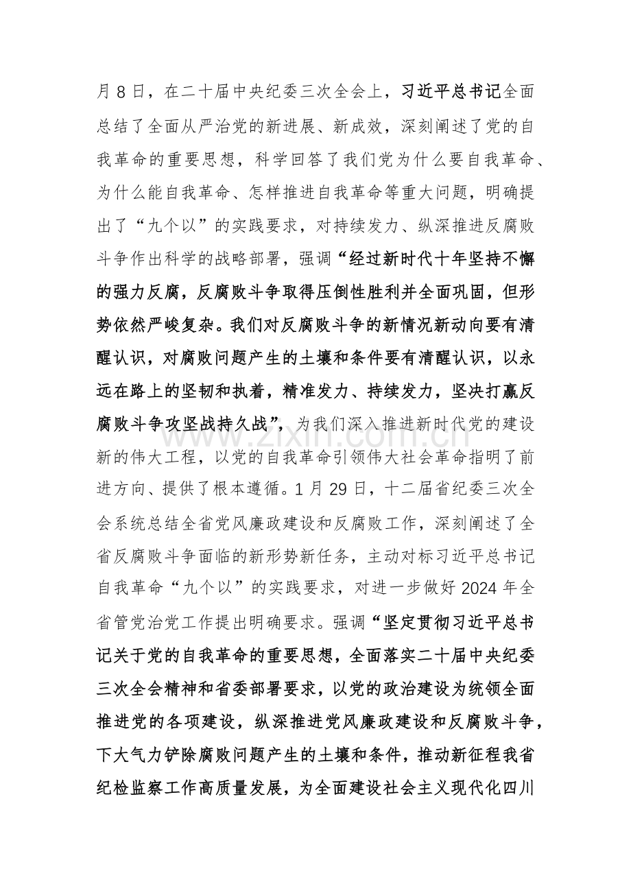 2024年书记在纪委全体会议上的讲话发言提纲范文.docx_第2页