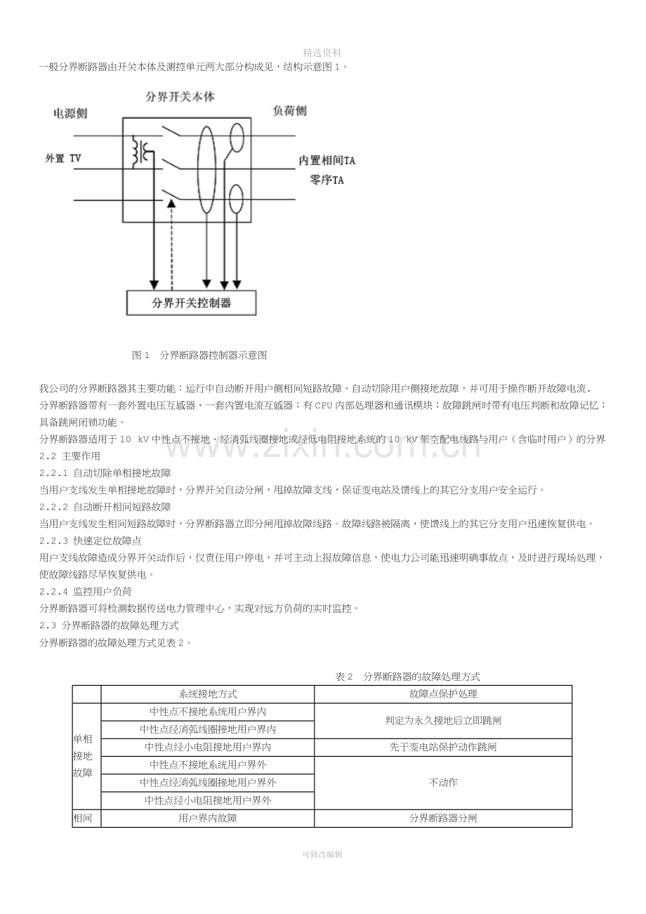 看门狗分界断路器ZW20BF-12设计标准规范-使用方法-安装方法-参数调试方法.doc_第2页