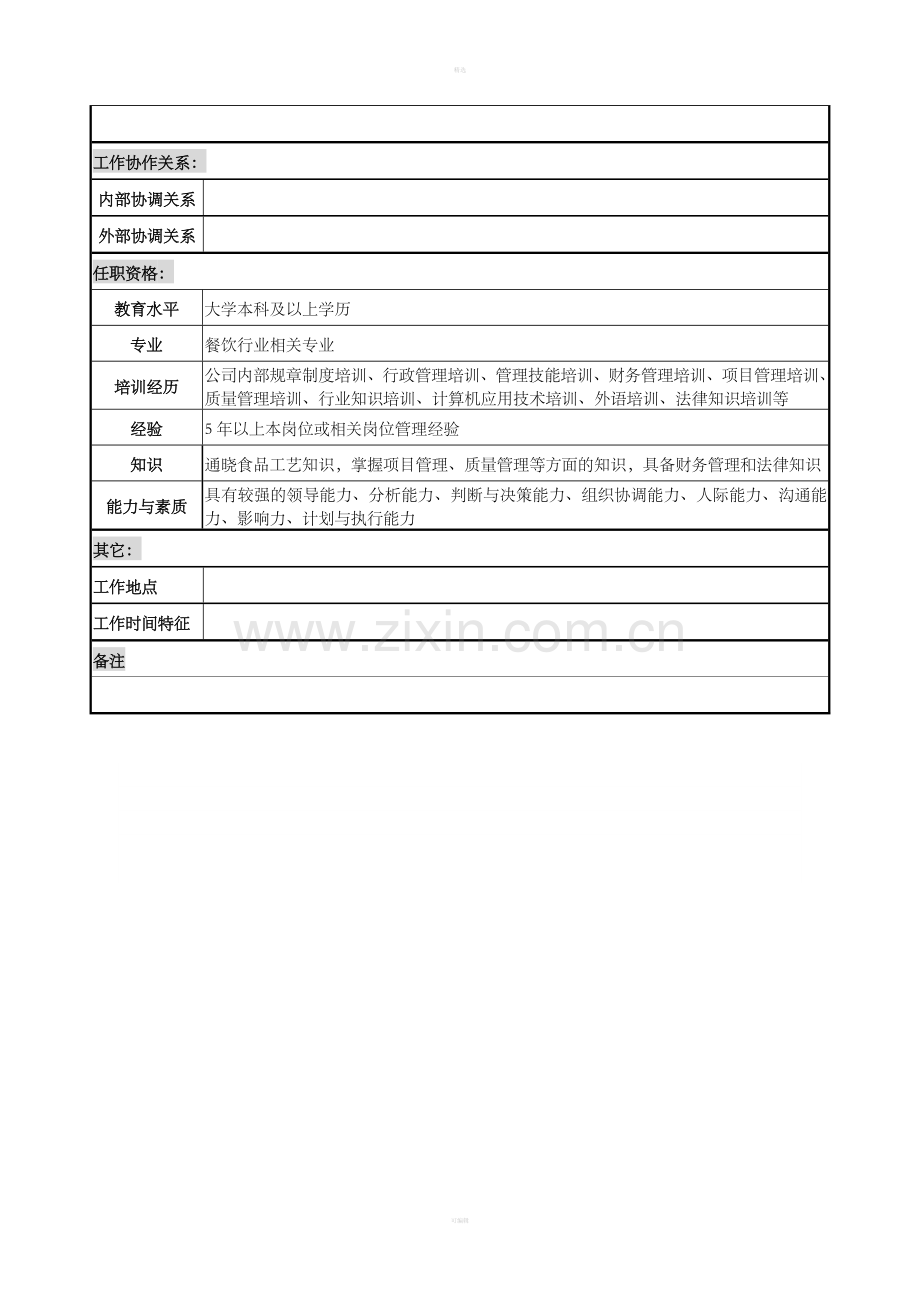 某餐饮企业技术中心主任岗位说明书(DOC).doc_第3页