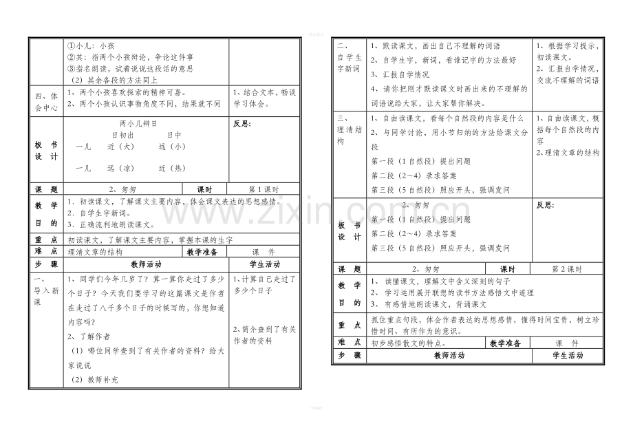 人教版六年级下册语文教案(笔记式).doc_第2页