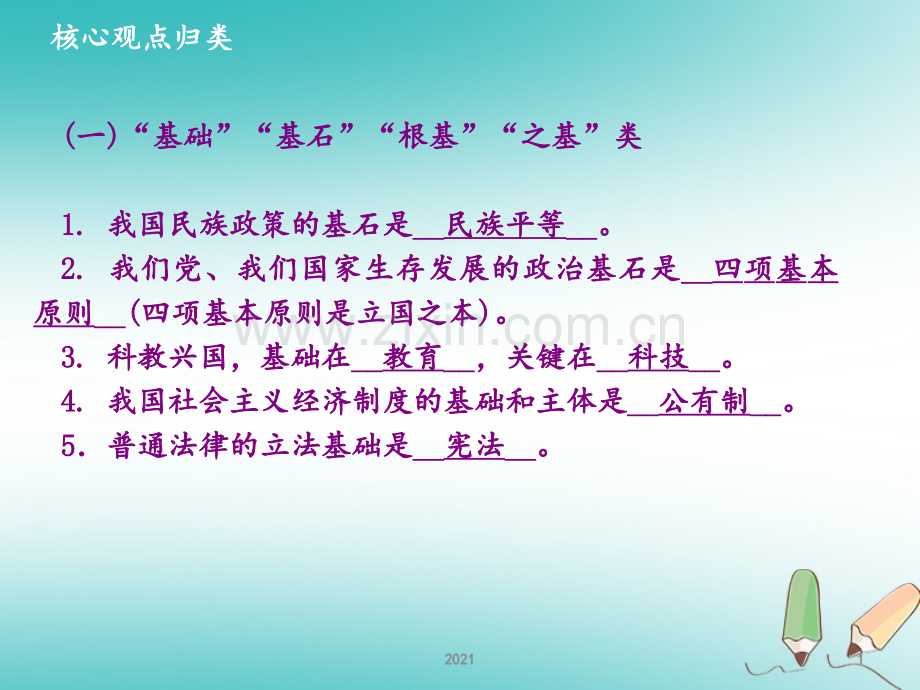 湖南2018年中考政治核心观点归类复习PPT课件.pptx_第1页