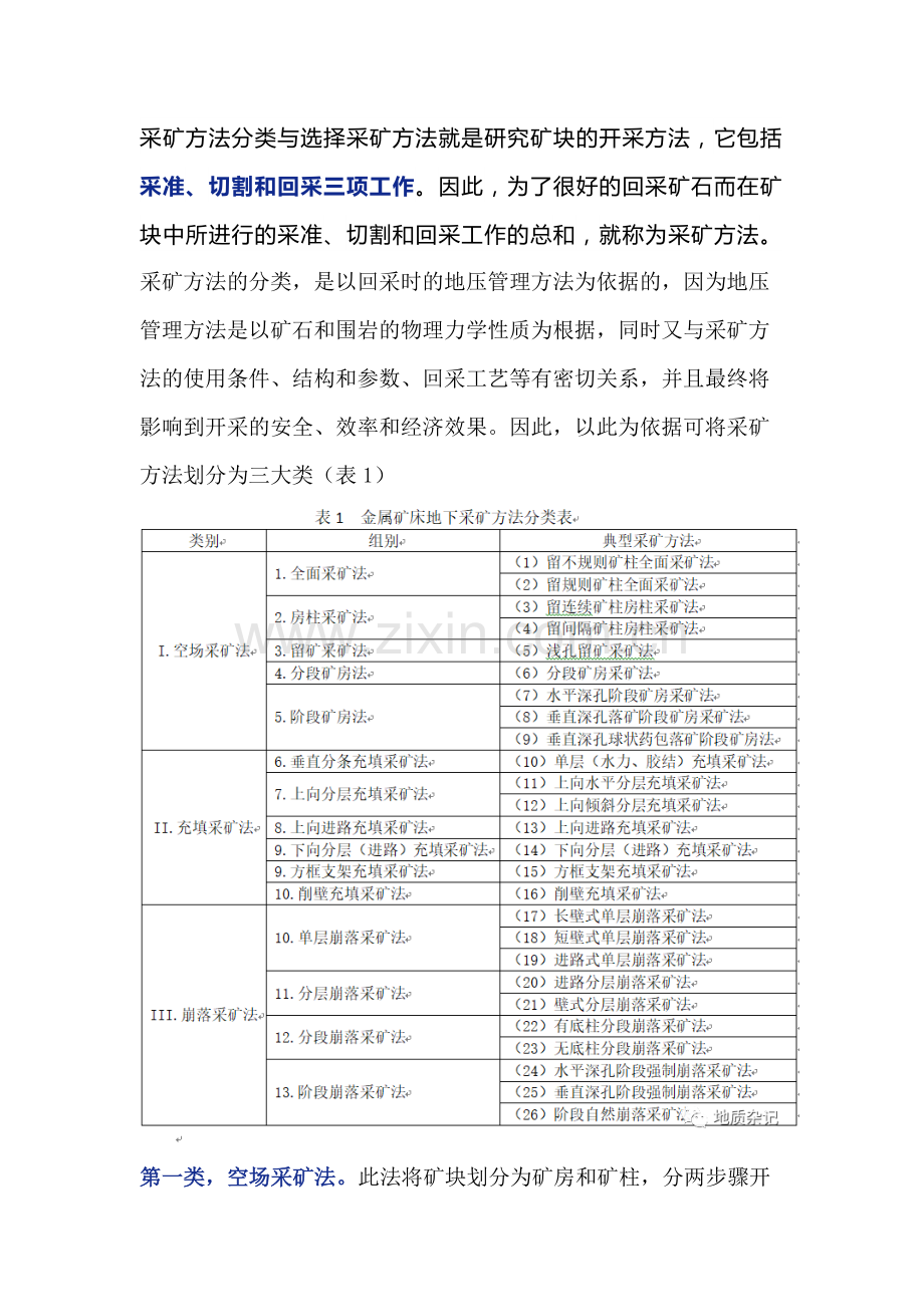 技能培训资料：采矿方法分类与选择.docx_第1页