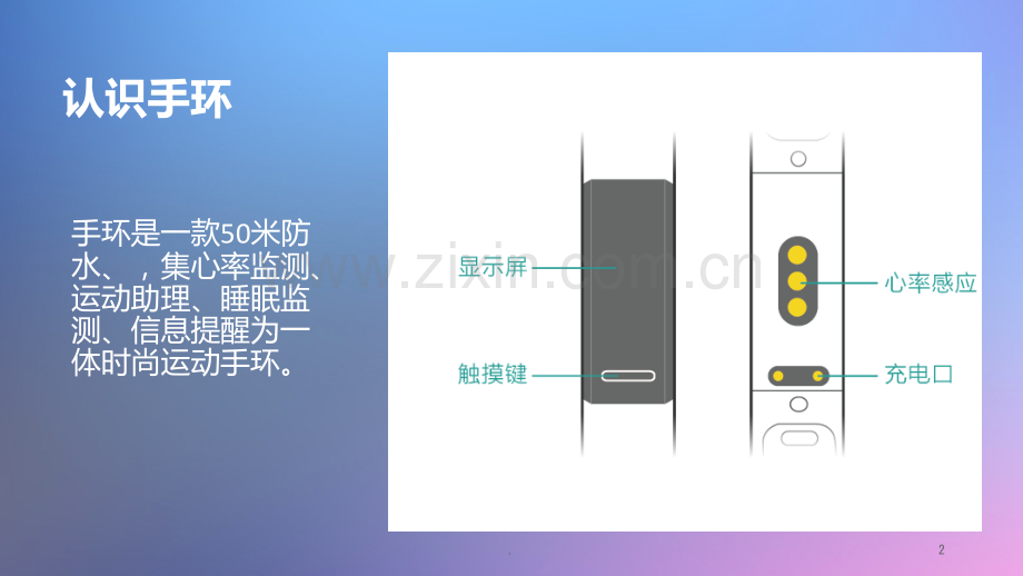 运动手环使用手册PPT课件.ppt_第2页