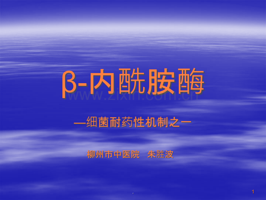 β内酰胺酶ppt课件.ppt_第1页