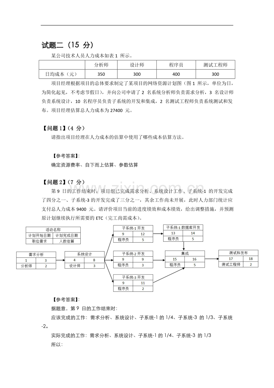 2012年上半年系统集成项目管理工程师考试下午试题分析与解答-侯杰.doc_第3页