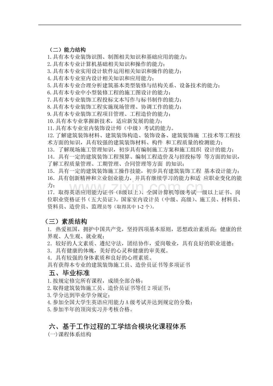 建筑装饰工程技术专业人才培养方案2014.doc_第3页