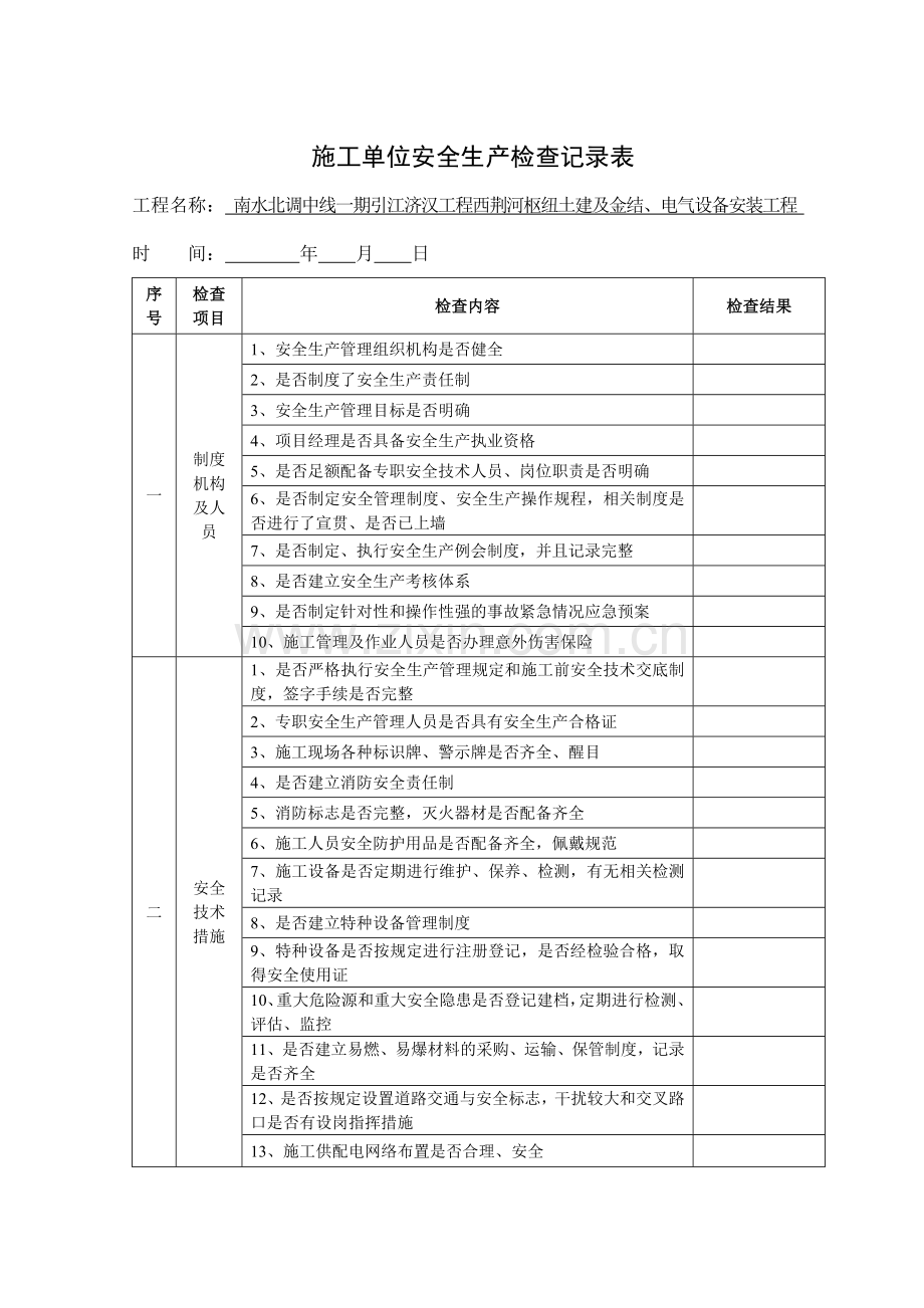 施工单位安全生产检查记录表2011.6.8.doc_第3页