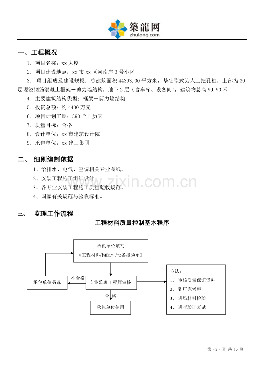 超高层办公楼工程监理实施细则(水暖电专业).doc_第2页