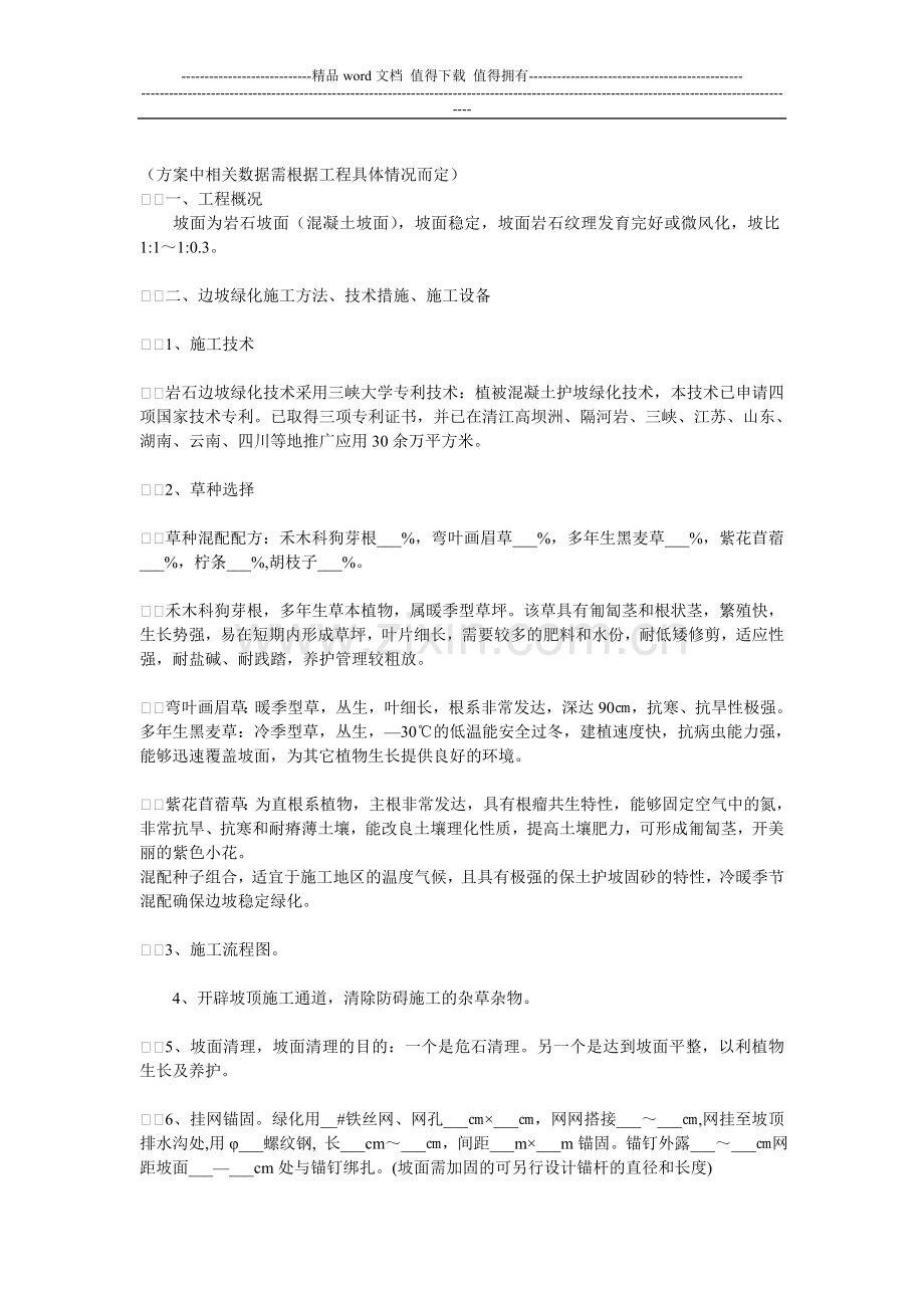 植被砼护坡绿化一般施工方案.doc_第2页