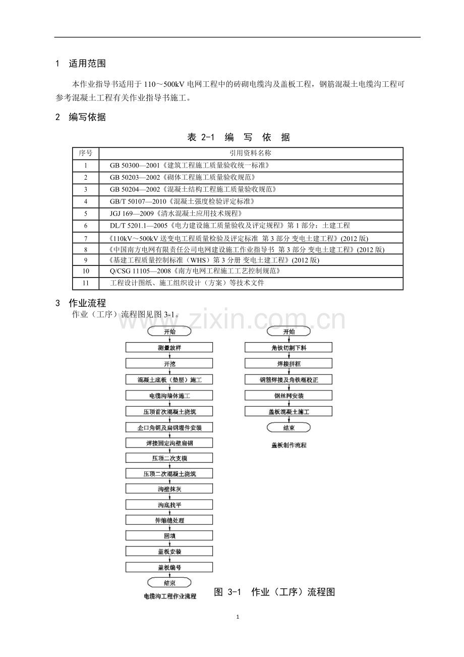 电缆沟及盖板施工作业指导书.doc_第3页