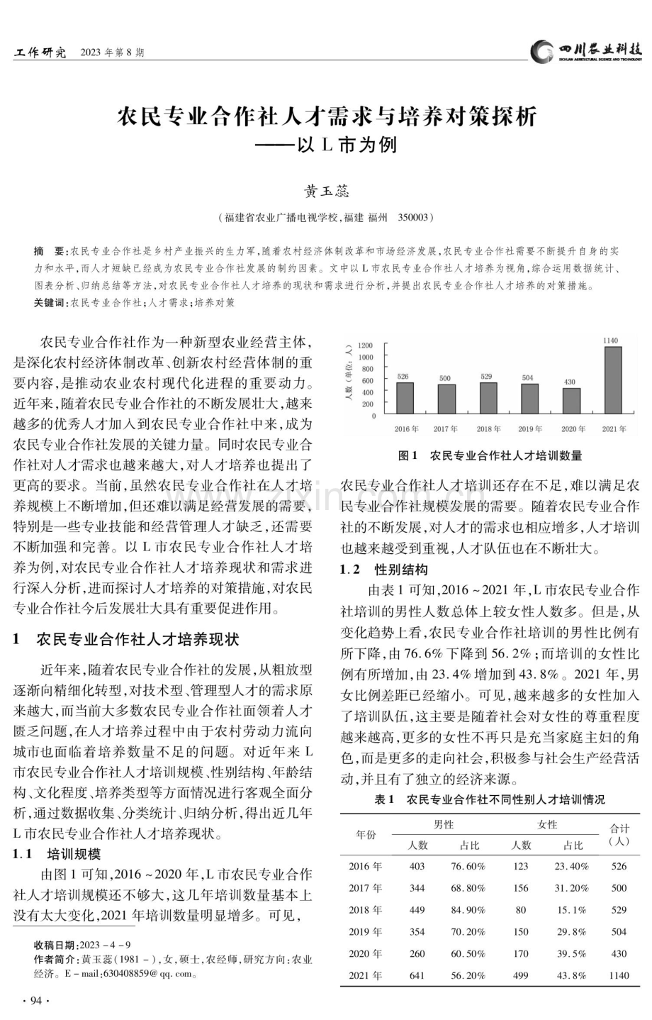 农民专业合作社人才需求与培养对策探析——以L市为例.pdf_第1页