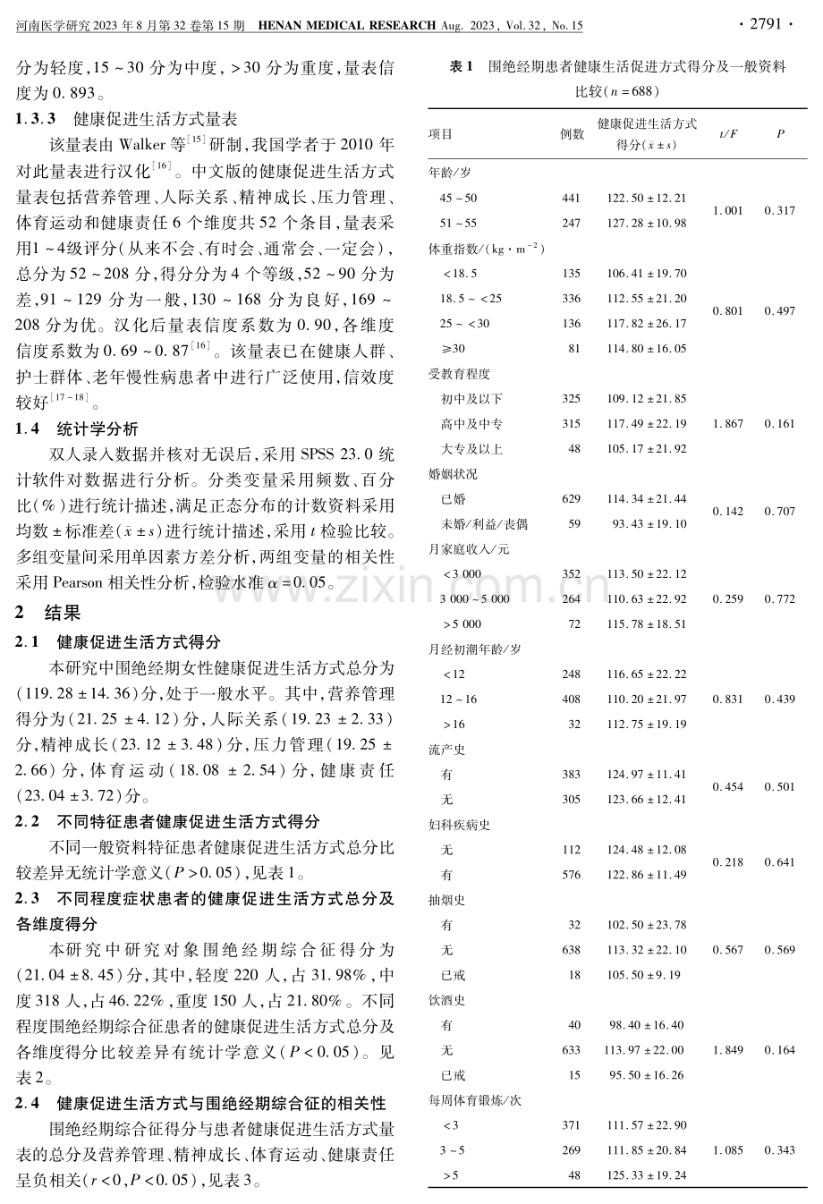 女性围绝经期综合征与健康促进生活方式的相关性研究.pdf_第3页