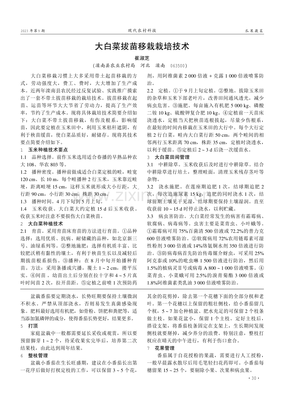 盆栽番茄栽培技术及管理要点.pdf_第2页