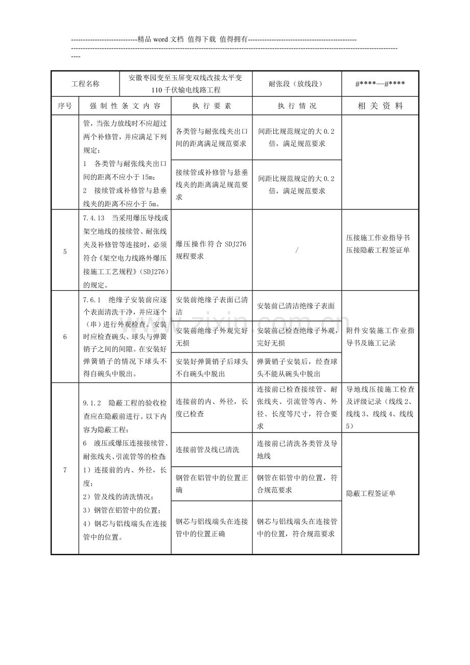 架线工程施工强制性条文执行记录表.doc_第2页