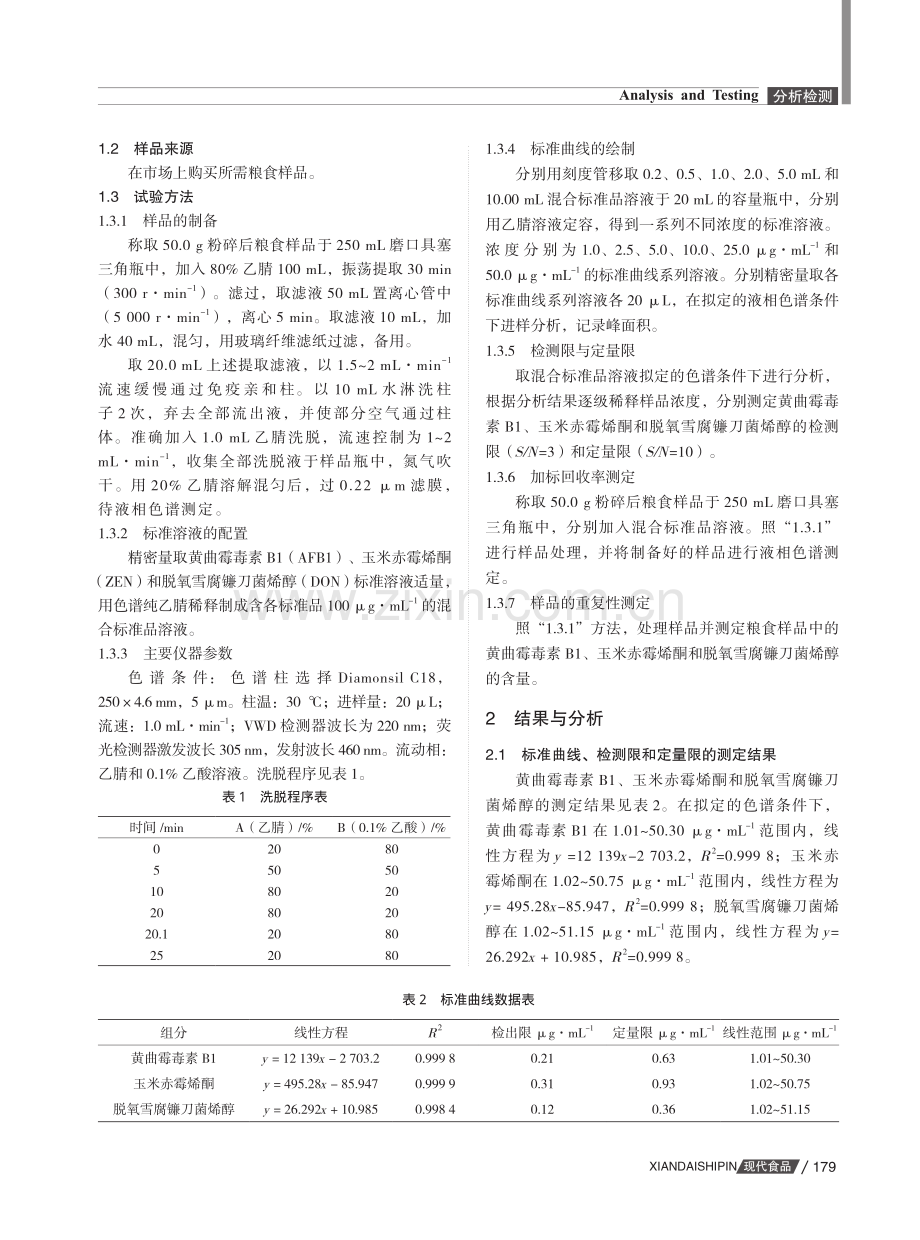 液相色谱法在测定粮食作物中真菌类毒素的应用分析.pdf_第2页