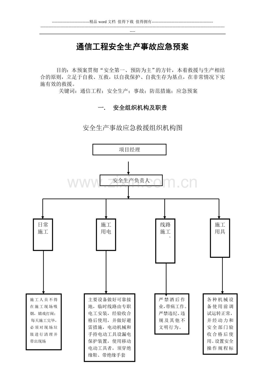 通信工程安全生产事故应急预案.doc_第1页