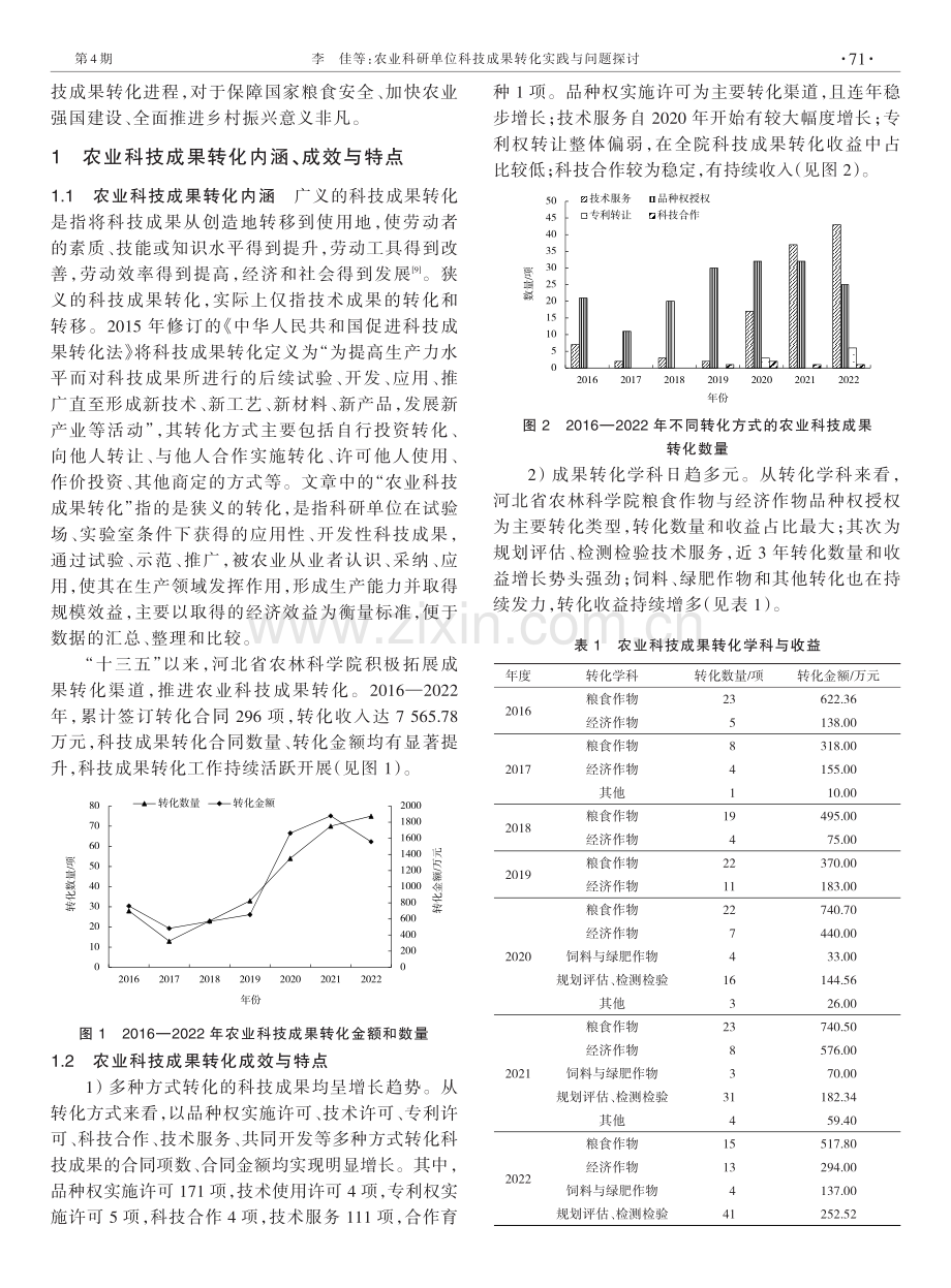 农业科研单位科技成果转化实践与问题探讨——以河北省农林科学院为例.pdf_第2页