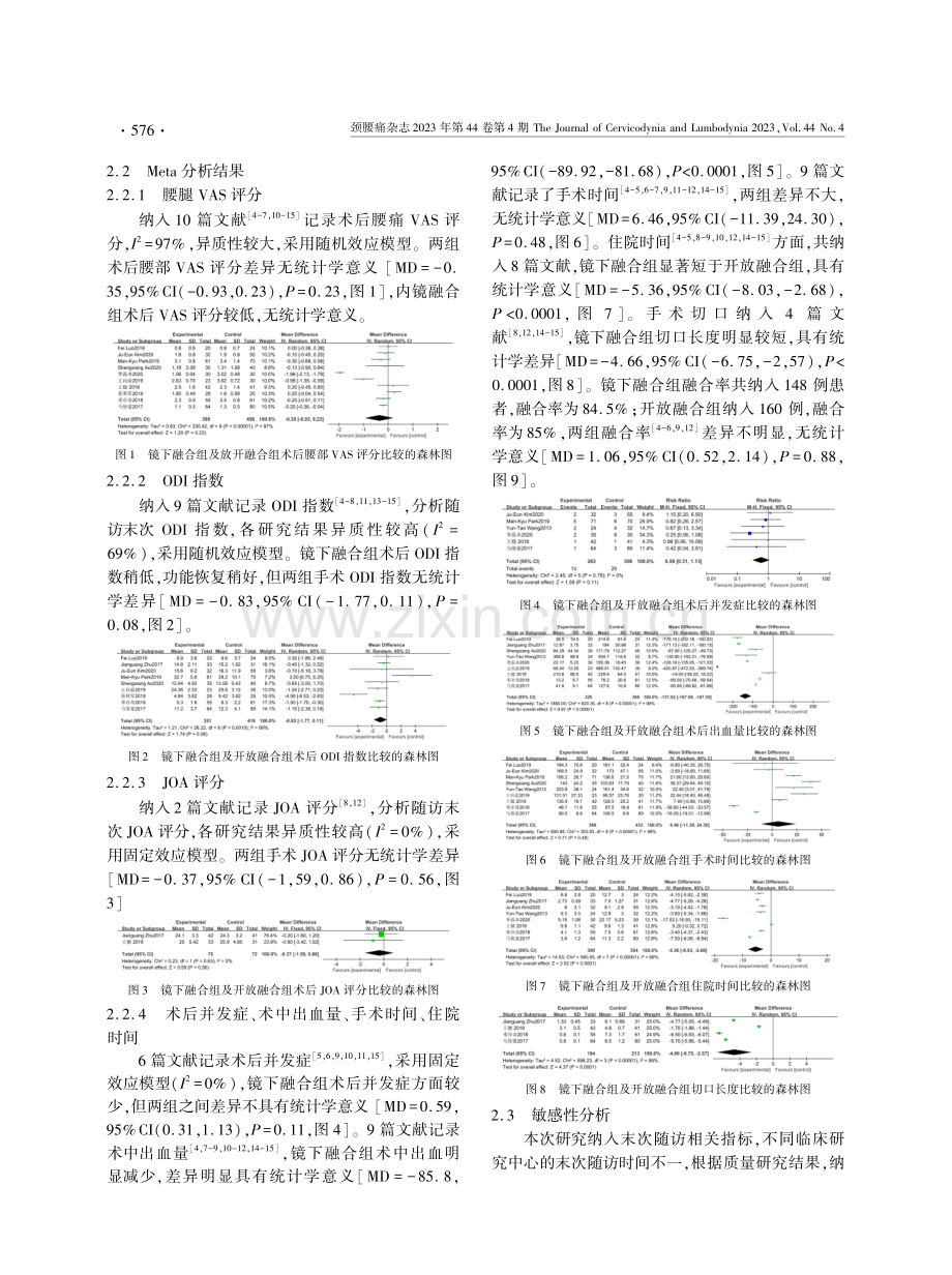 内镜腰椎融合术与后路腰椎融合术治疗腰椎退行性变术后疗效Meta分析.pdf_第3页