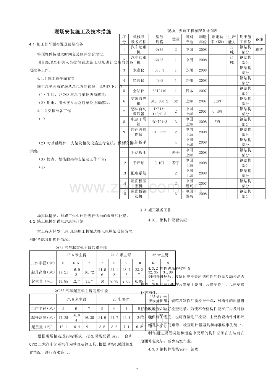 钢结构工程现场安装施工及技术措施.doc_第2页