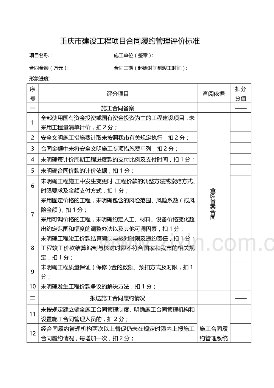 (重庆版)施工企业合同履约评价标准.doc_第2页