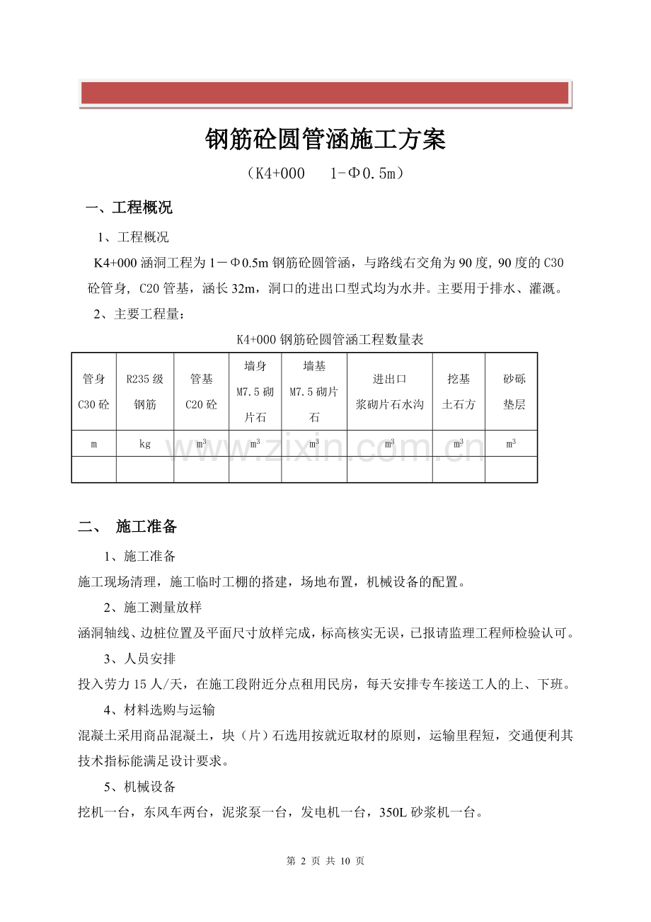 钢筋砼圆管涵施工方案.doc_第2页