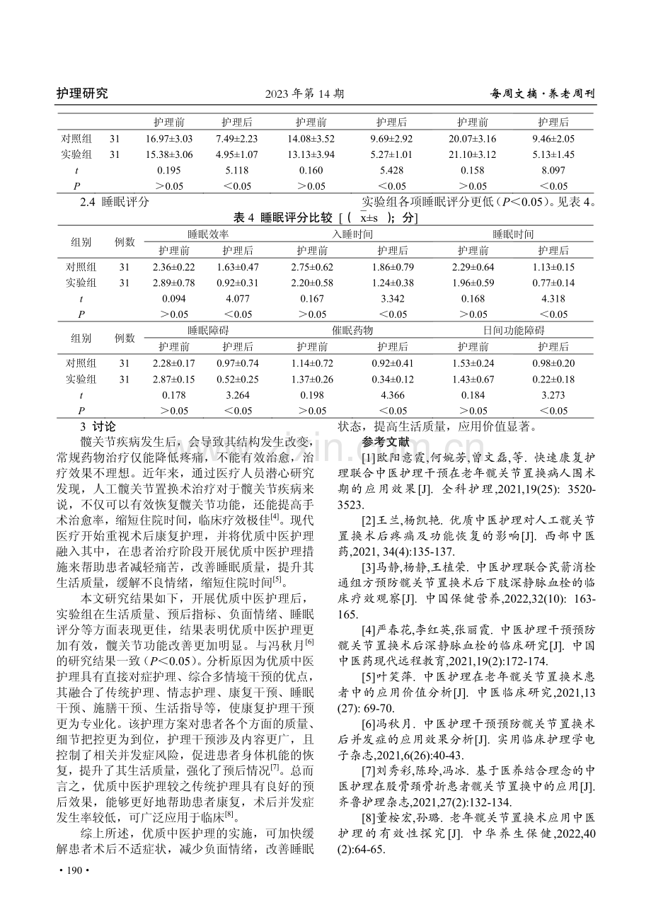 人工髋关节置换术患者采用优质中医护理的应用效果研究.pdf_第3页