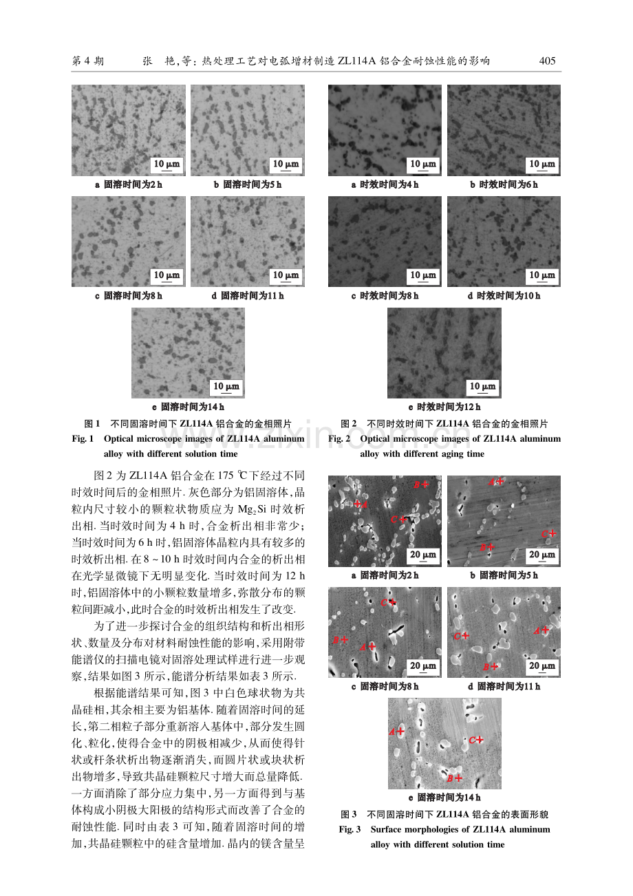 热处理工艺对电弧增材制造ZL114A铝合金耐蚀性能的影响.pdf_第3页