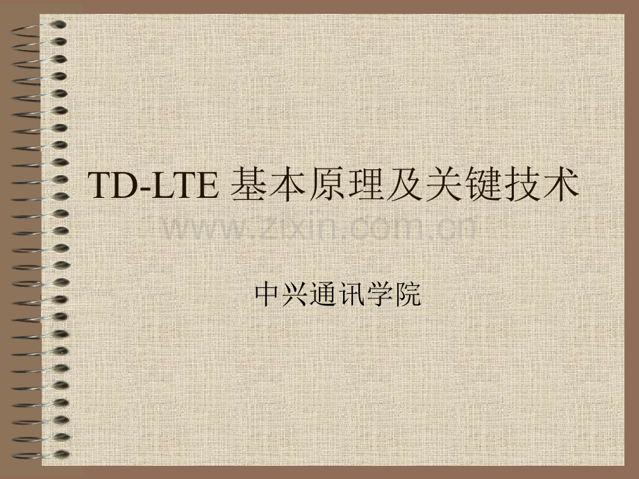 TD-LTE-基本原理及关键技术--中兴.ppt_第1页