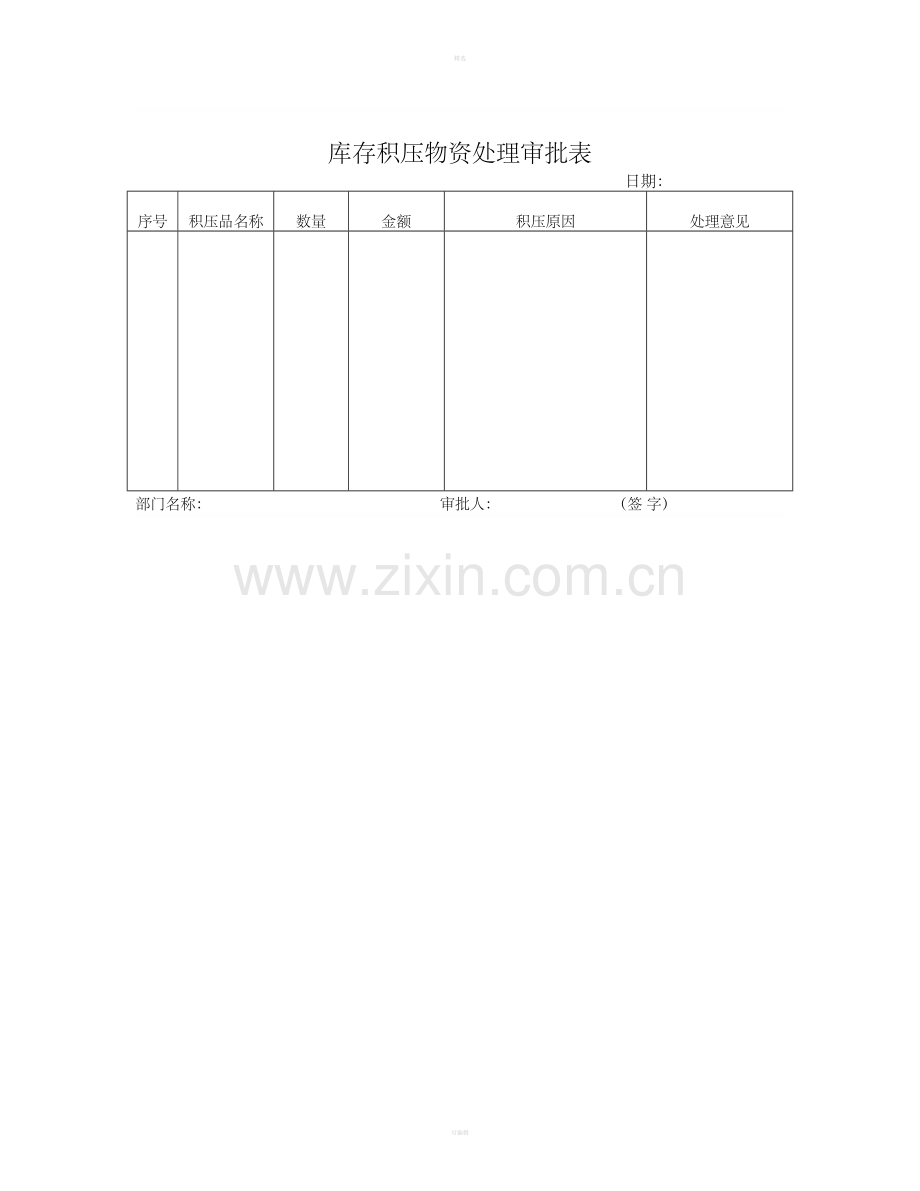 库存积压物资处理审批表.doc_第1页