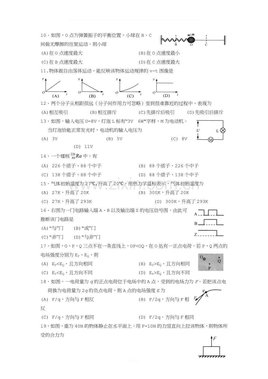 上海市普通高中学业水平合格性考试物理.doc_第2页