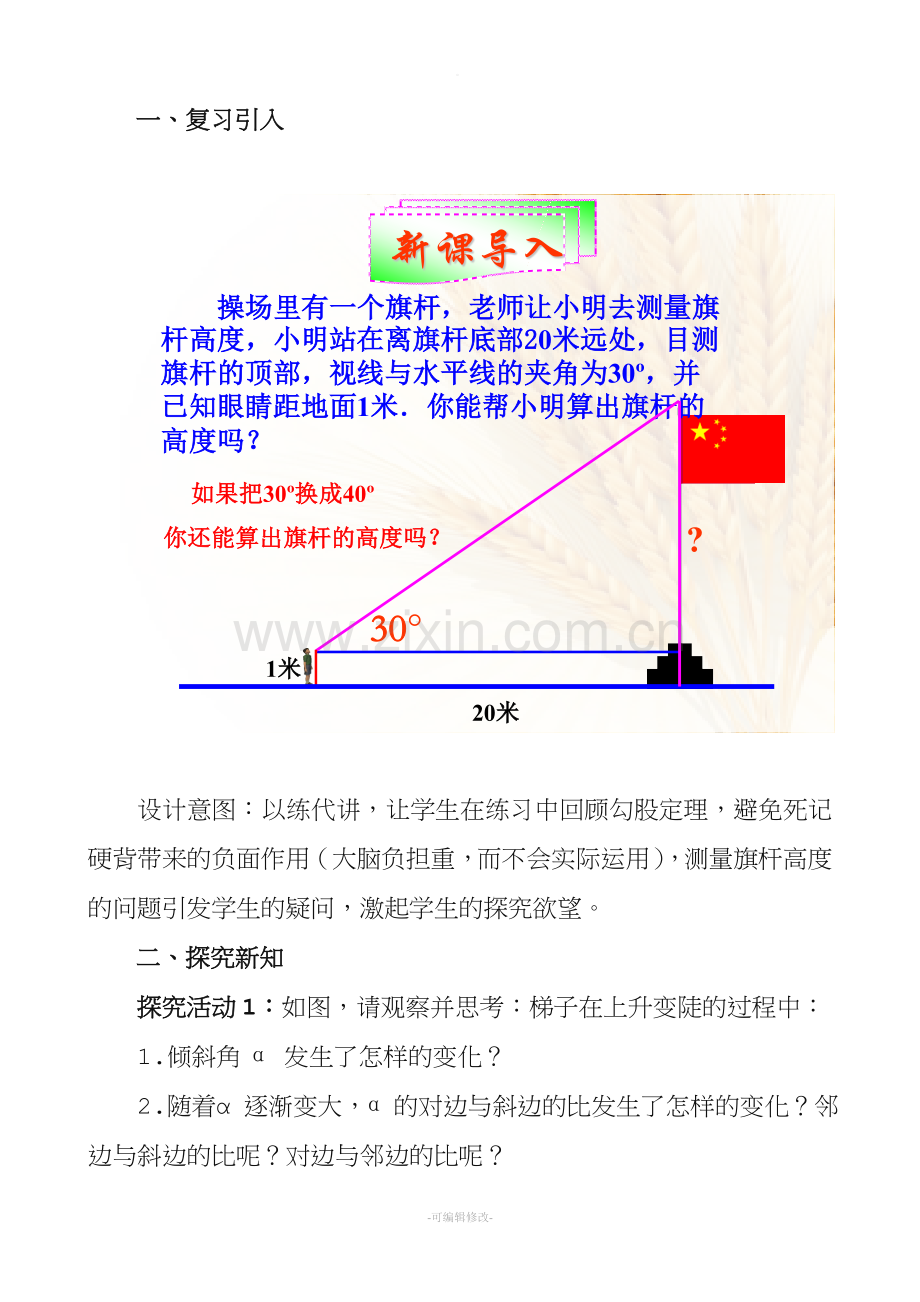 锐角三角函数教案.doc_第2页