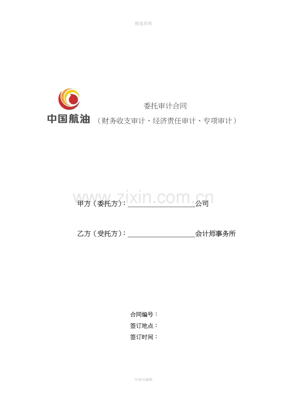 委托审计合同财务收支审计经济责任审计专项审计.doc_第1页